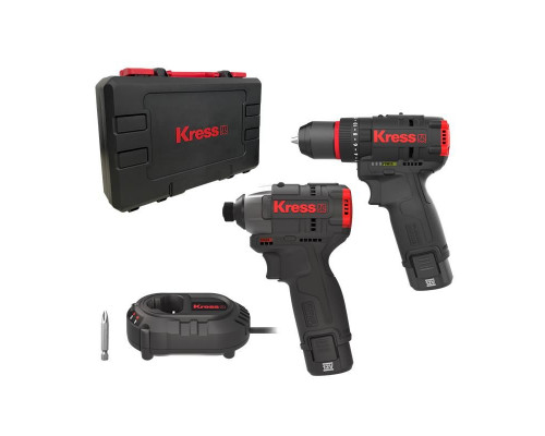 Комбо-набор KRESS KUG02: дрель-шуруповерт аккумуляторная 12V 40 Нм + винтоверт аккумуляторный 12V KUG02