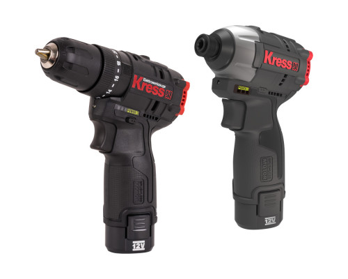 Комбо-набор KRESS KUG02: дрель-шуруповерт аккумуляторная 12V 40 Нм + винтоверт аккумуляторный 12V KUG02
