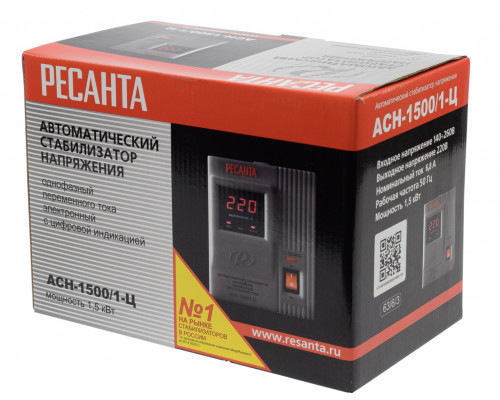 Стабилизатор напряжения РЕСАНТА ACH-1500/1-Ц  63/6/3