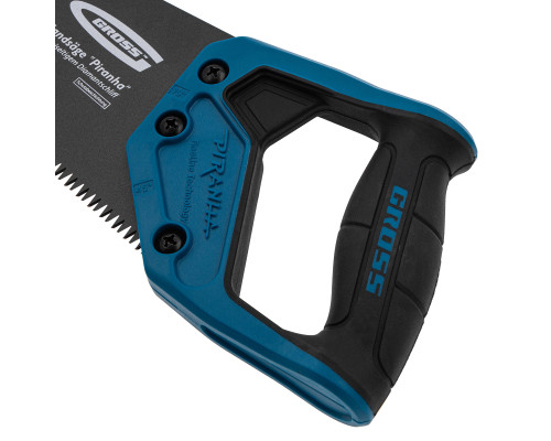 Ножовка по дереву GROSS PIRANHA, 300 мм, 7 TPI, 3D-зуб, тефлоновое покрытие 24124