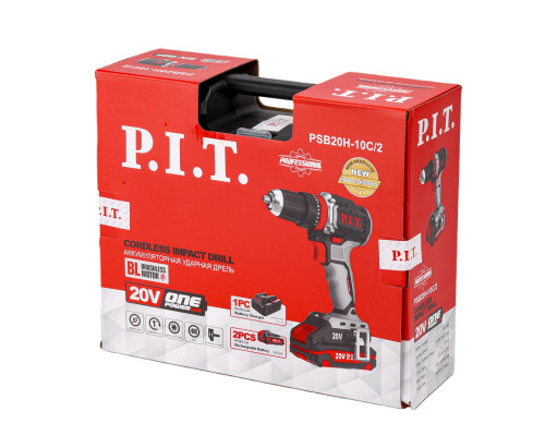 Дрель ударная аккумуляторная бесщёточная P.I.T. PSB20H-10C/2 X-DRIVER