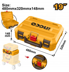 Ящик 19" для инструмента штабелируемый 480х320х148 мм INGCO PBXS102