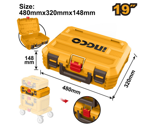 Ящик 19" для инструмента штабелируемый 480х320х148 мм INGCO PBXS102