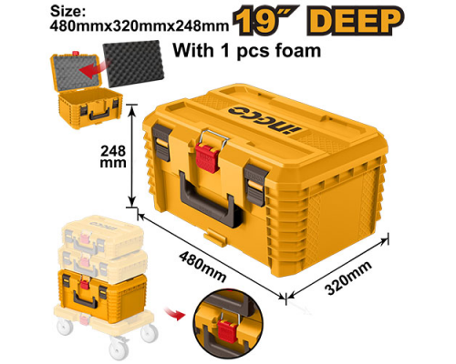 Ящик 19" для инструмента штабелируемый 480х320х248 мм INGCO PBXS103