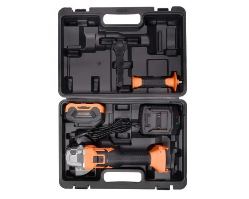 Угловая шлифмашина аккумуляторная ВИХРЬ АУШМ-125/20Li АКБ и ЗУ, в кейсе 72/12/25