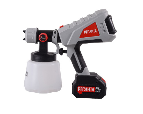 Краскопульт аккумуляторный Ресанта АКП-20Li (в комплекте 1 АКБ и ЗУ) 75/17/3