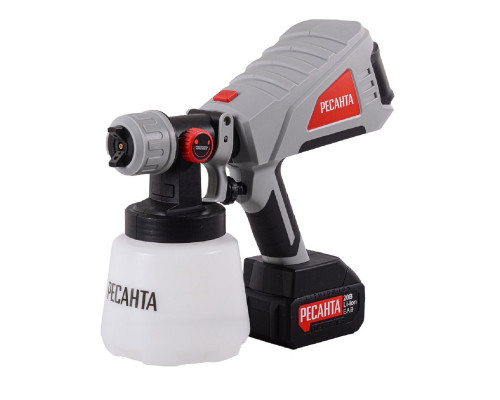 Краскопульт аккумуляторный Ресанта АКП-20Li (в комплекте 1 АКБ и ЗУ) 75/17/3