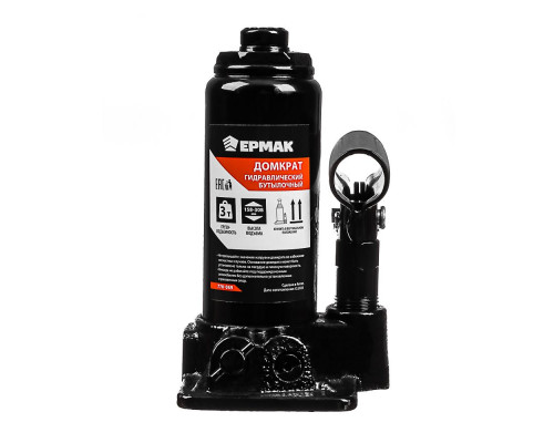 Гидравлический бутылочный домкрат ЕРМАК 3 т, в кейсе высота подъема 158-308 мм 770-069