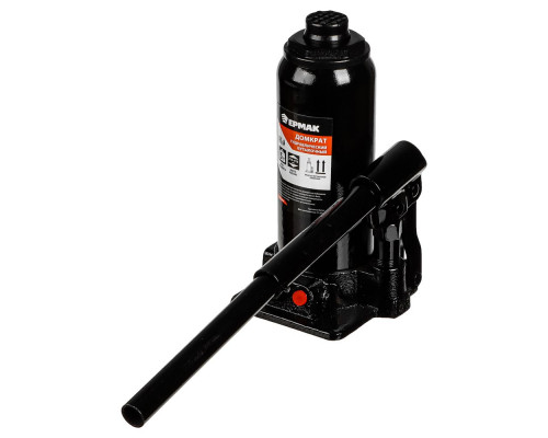 Гидравлический бутылочный домкрат ЕРМАК 5 т, в кейсе, высота подъема 216-413мм 770-084