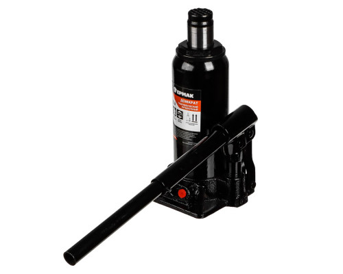 Гидравлический бутылочный домкрат ЕРМАК 5 т, в кейсе, высота подъема 216-413мм 770-084