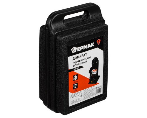Гидравлический бутылочный домкрат ЕРМАК 5 т, в кейсе, высота подъема 216-413мм 770-084