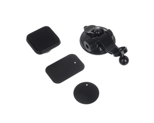 Держатель телефона магнитный, на присоске, регулируемый угол, черный ЕРМАК 733-034