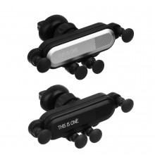 Держатель телефона на дефлектор, универсальный размер, гравитационный, пластик ЕРМАК 733-037