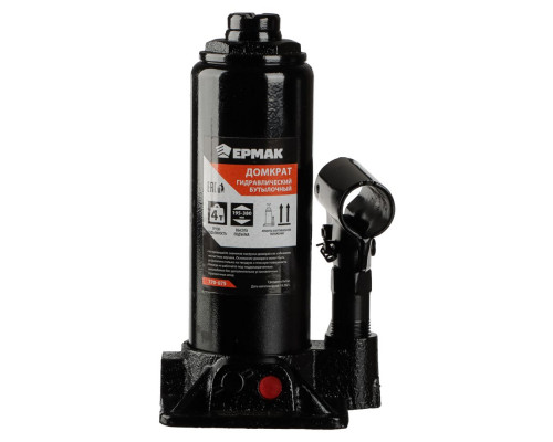 Гидравлический бутылочный домкрат ЕРМАК 4 т, 195-380 мм 770-075