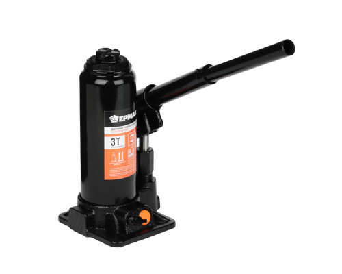 Домкрат гидравлический бутылочный ЕРМАК 3 т, в кейсе, высота подъема 194-372 мм 770-078