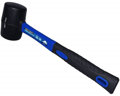 Резиновая киянка VertexTools 225 г, черная резина, фибергласовая рукоятка 10-50-225