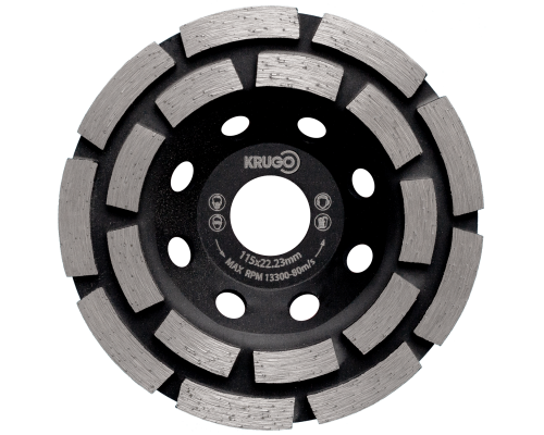 Чашка алмазная двухрядная KRUGO 115x22,23x5 мм CWD45A