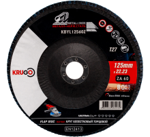 Круг лепестковый торцевой KRUGO 125х22,23 мм P60, циркониевый, тип 1 KBYL12560Z