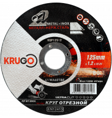 Диск отрезной по металлу KRUGO 125х1,2х22,23 мм KQP12512