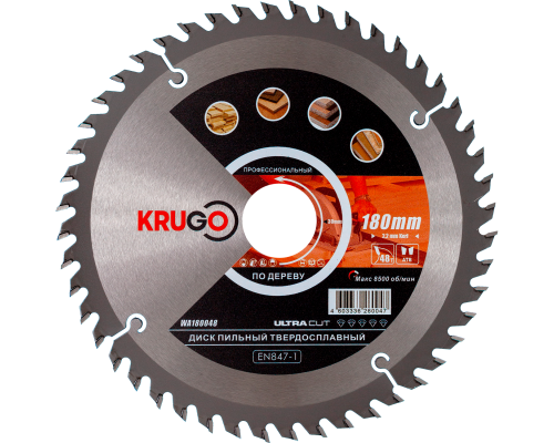 Пильный диск KRUGO 180x2,2/1,4x48Tx30 мм WA180048