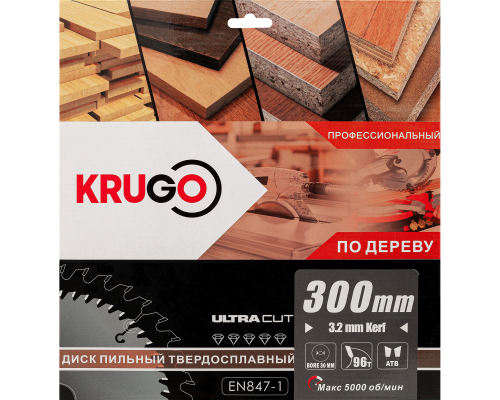 Пильный диск KRUGO 300x3,2/2,2x96Tx30 мм WA300096