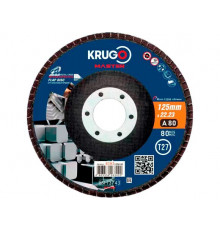 Круг лепестковый торцевой KRUGO MASTER 125х22.2 мм Р80 82021250343