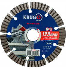 Диск алмазный Турбо сегментный KRUGO MASTER 125х1,8х22,2х10 мм 81071250266