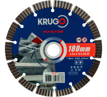 Диск алмазный Турбо сегментный KRUGO MASTER 180х2,4х22,2х10 мм 81071800268