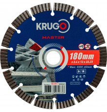 Диск алмазный Турбо сегментный KRUGO MASTER 180х2,4х22,2х10 мм 81071800268