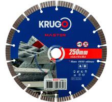 Диск алмазный Турбо сегментный KRUGO MASTER 250х2,6х25,4х10 мм 81072500271