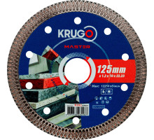 Диск алмазный ультратонкий, Х-тип KRUGO MASTER 125х1,2х22,2х10 мм 81021250229