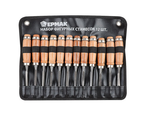 Набор фигурных стамесок ЕРМАК 12 шт. 667-001