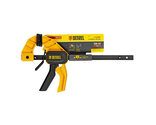 Струбцина Denzel F-образная, быстрозажимная, 150 х 55 мм, усиленный нейлоновый корпус 20501