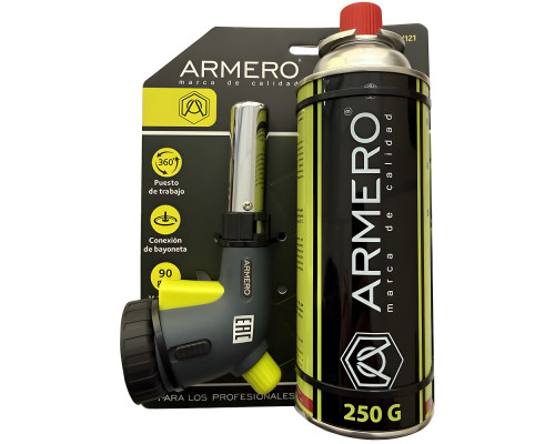 Газовая горелка ARMERO + газовый баллон цанговый 250 гр A710/121