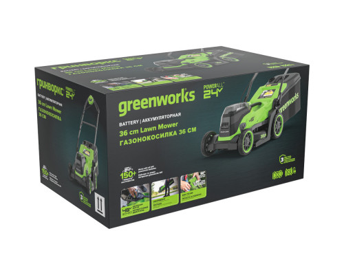 Аккумуляторная бесщеточная газонокосилка Greenworks 24 V без акк и з/у 2520707