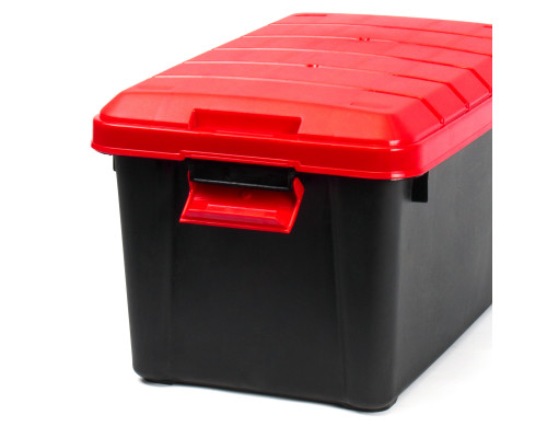 Ящик многофункциональный особопрочный СЛЕДОПЫТ Expedition Box, 40 л, 600х360х320 мм, черный/красный PF-EB-08