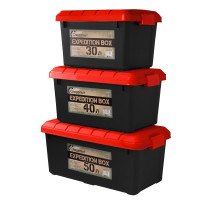 Набор ящиков Следопыт Expedition Box 30 л, 40 л, 50 л чёрный/красный PF-EB-02