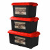 Набор ящиков Следопыт Expedition Box 30 л, 40 л, 50 л чёрный/красный PF-EB-02