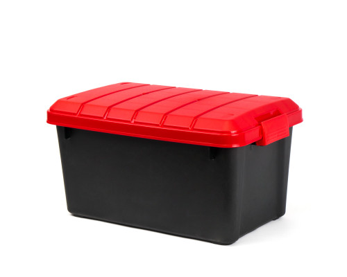 Ящик многофункциональный особопрочный СЛЕДОПЫТ Expedition Box, 40 л, 600х360х320 мм, черный/красный PF-EB-08