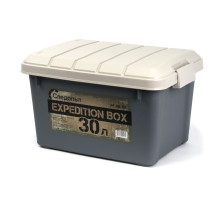 Ящик многофункциональный особопрочный СЛЕДОПЫТ Expedition Box, 30 л, 500х360х320 мм, графит/бежевый PF-EB-04