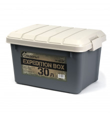 Ящик многофункциональный особопрочный СЛЕДОПЫТ Expedition Box, 30 л, 500х360х320 мм, графит/бежевый PF-EB-04