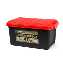 Ящик многофункциональный особопрочный СЛЕДОПЫТ Expedition Box, 40 л, 600х360х320 мм, черный/красный PF-EB-08