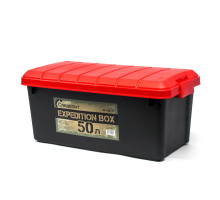 Ящик многофункциональный особопрочный СЛЕДОПЫТ Expedition Box, 50 л, 700х360х320 мм, черный/красный PF-EB-11