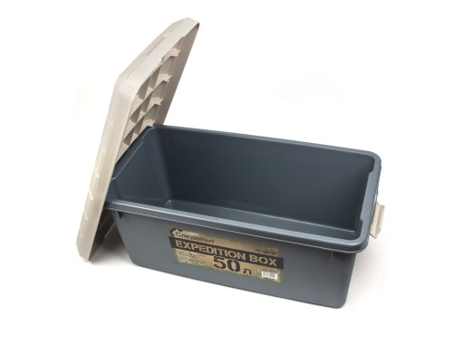Ящик многофункциональный особопрочный СЛЕДОПЫТ Expedition Box, 50 л, 700х360х320 мм, графит/бежевый PF-EB-10