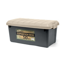 Ящик многофункциональный особопрочный СЛЕДОПЫТ Expedition Box, 50 л, 700х360х320 мм, графит/бежевый PF-EB-10