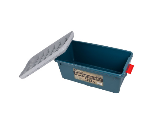 Ящик многофункциональный особопрочный СЛЕДОПЫТ Expedition Box, 50 л, 700х360х320 мм, зеленый/серый PF-EB-12