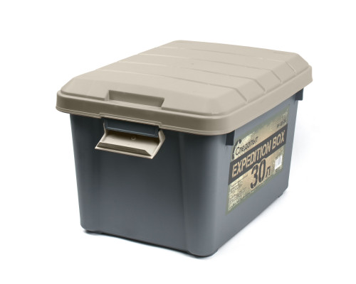 Ящик многофункциональный особопрочный СЛЕДОПЫТ Expedition Box, 30 л, 500х360х320 мм, графит/бежевый PF-EB-04