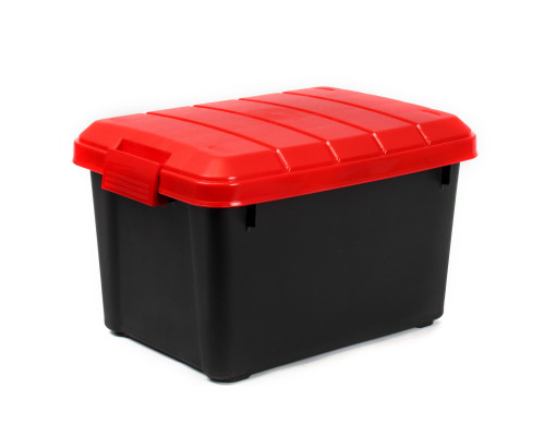 Ящик многофункциональный особопрочный СЛЕДОПЫТ Expedition Box, 30 л, 500х360х320 мм, черный/красный PF-EB-05