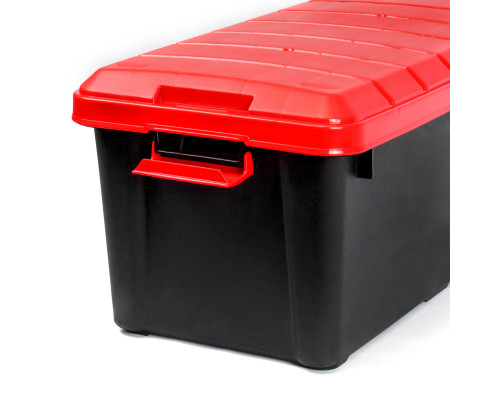 Ящик многофункциональный особопрочный СЛЕДОПЫТ Expedition Box, 50 л, 700х360х320 мм, черный/красный PF-EB-11