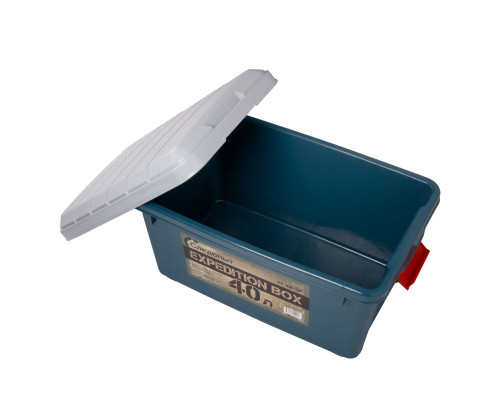 Ящик многофункциональный особопрочный СЛЕДОПЫТ Expedition Box, 40 л, 600х360х320 мм, зеленый/серый PF-EB-09